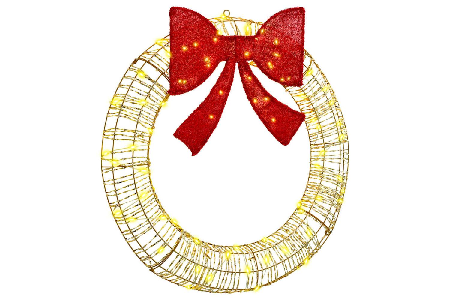 Vidaxl Wreath With 80 Leds Warm White 90 Cm Pet