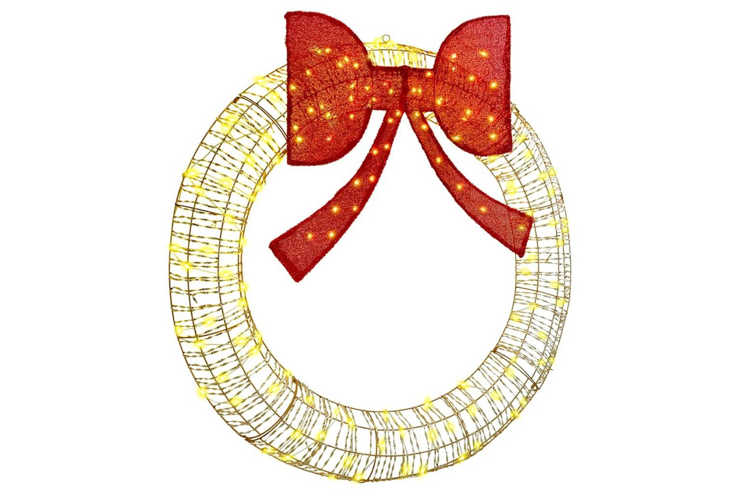 Vidaxl Wreath With 150 Leds Warm White 120 Cm Pet