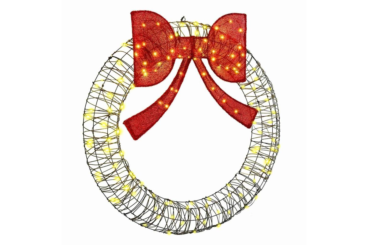 Vidaxl Wreath With 150 Leds Warm White 120 Cm Rattan