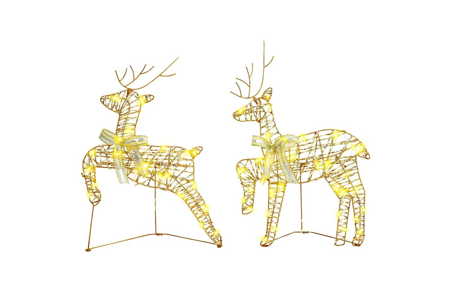 Vidaxl Led Reindeers With 40 Leds 2 Pcs Warm White Pet