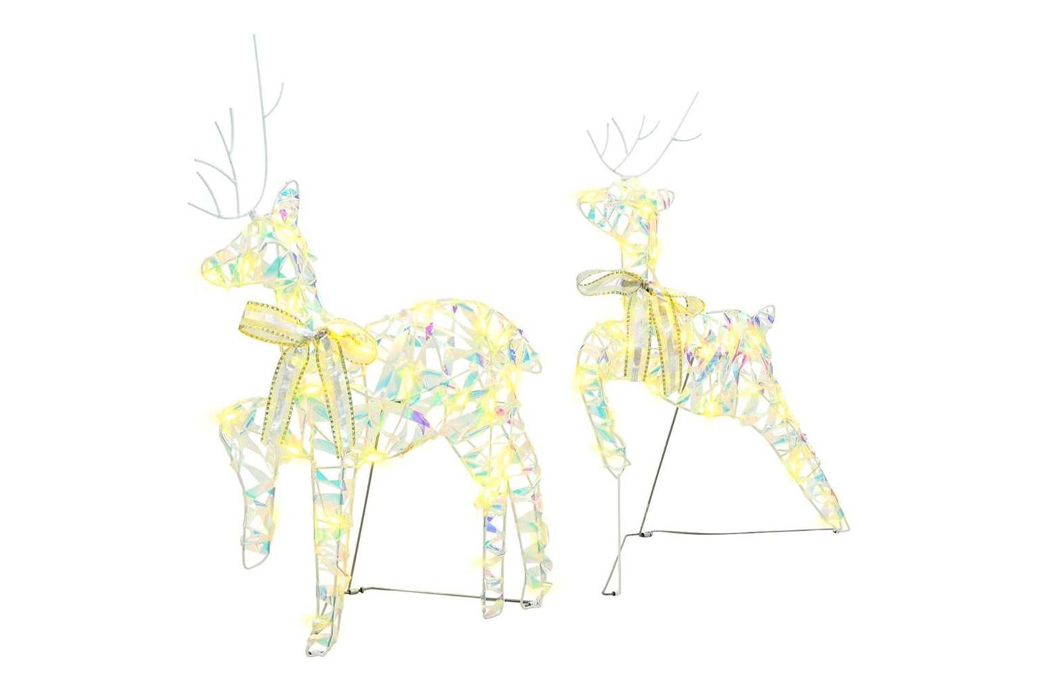 Vidaxl Led Reindeers With 40 Leds 2 Pcs Warm White Pet