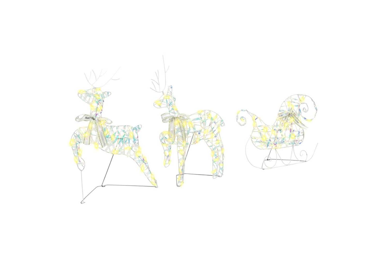 Vidaxl Led Reindeers With 60 Leds 3 Pcs Warm White Pet