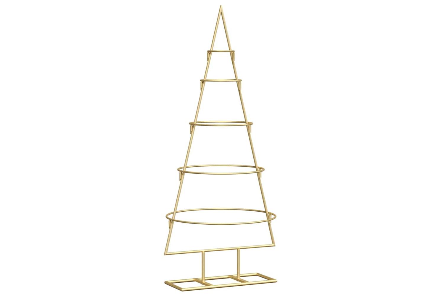 Vidaxl Metal Christmas Tree With Stand Gold 90 Cm Powder-coated Steel