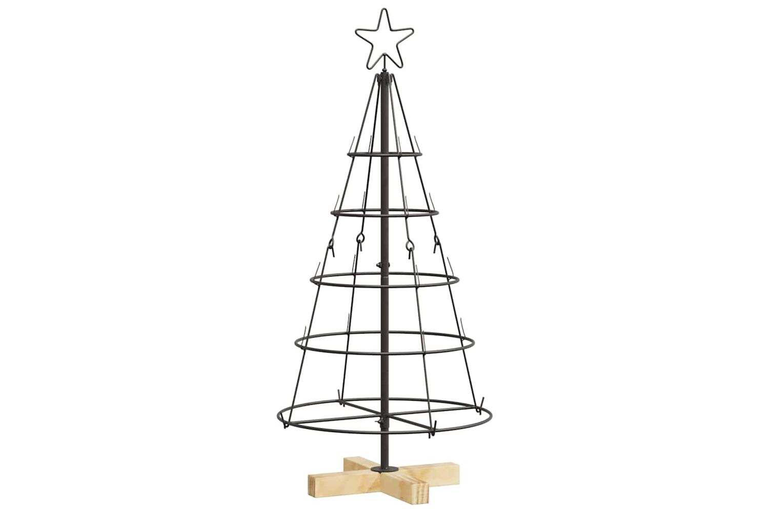 Vidaxl Christmas Cone Tree With Stand Black 90 Cm Steel