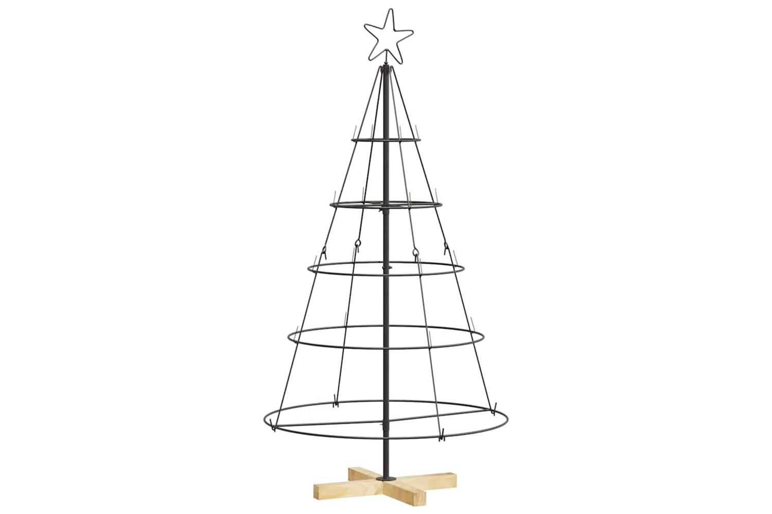 Vidaxl Christmas Cone Tree With Stand Black 125 Cm Steel