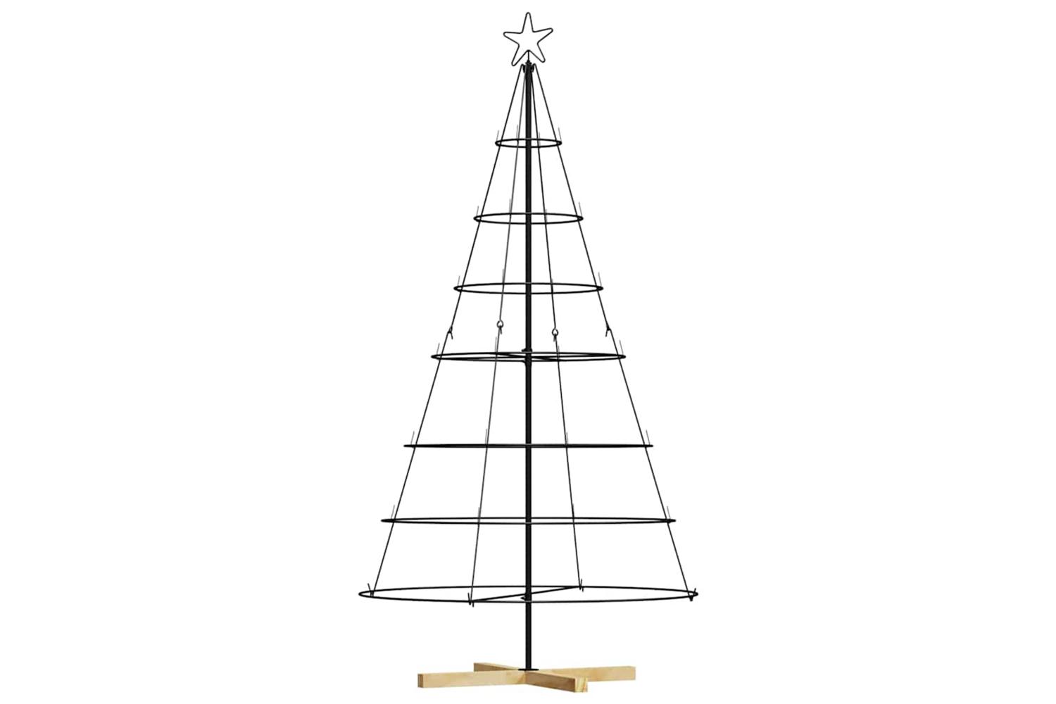 Vidaxl Christmas Cone Tree With Stand Black 180 Cm Steel