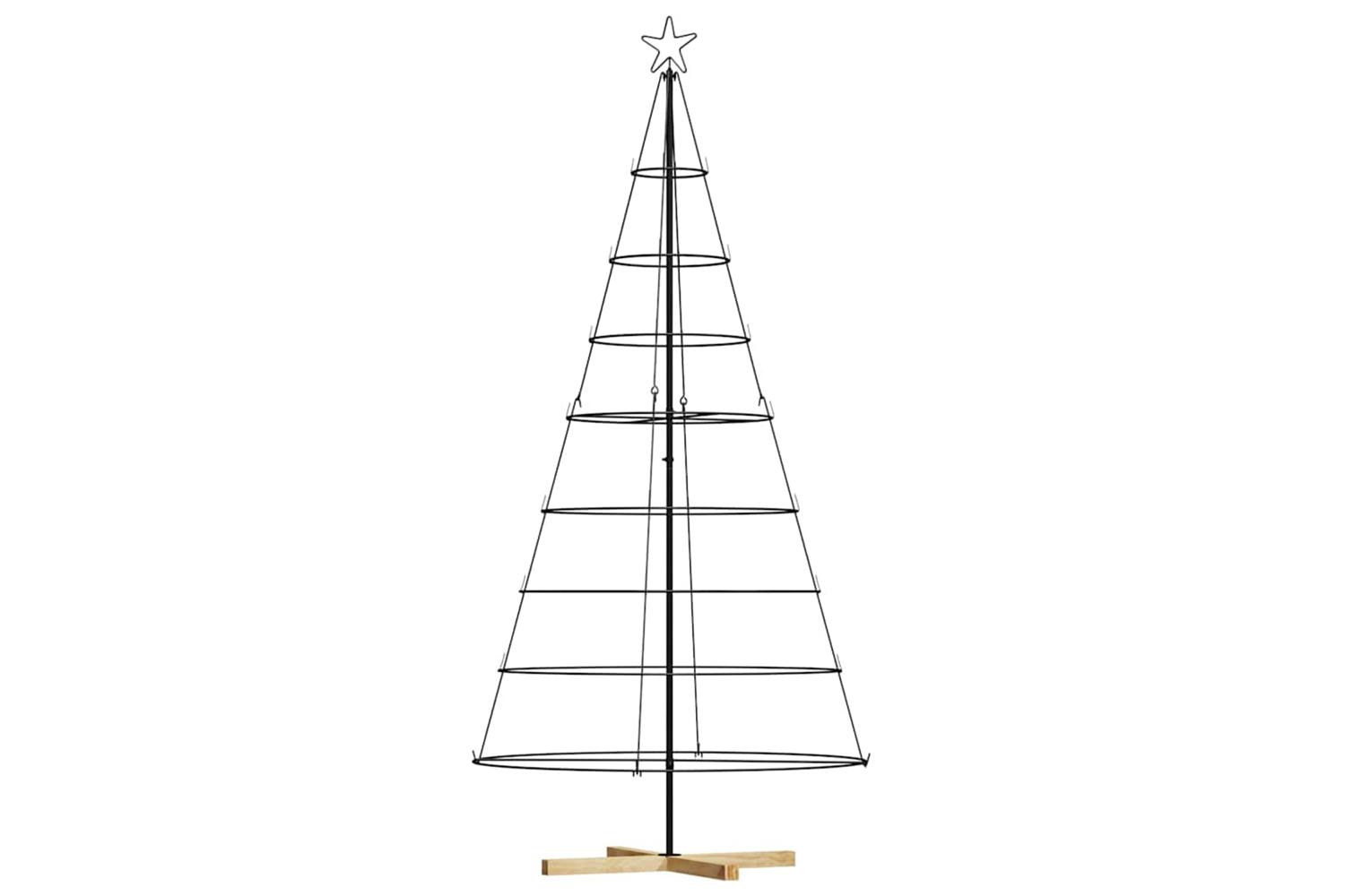 Vidaxl Christmas Cone Tree With Stand Black 210 Cm Steel
