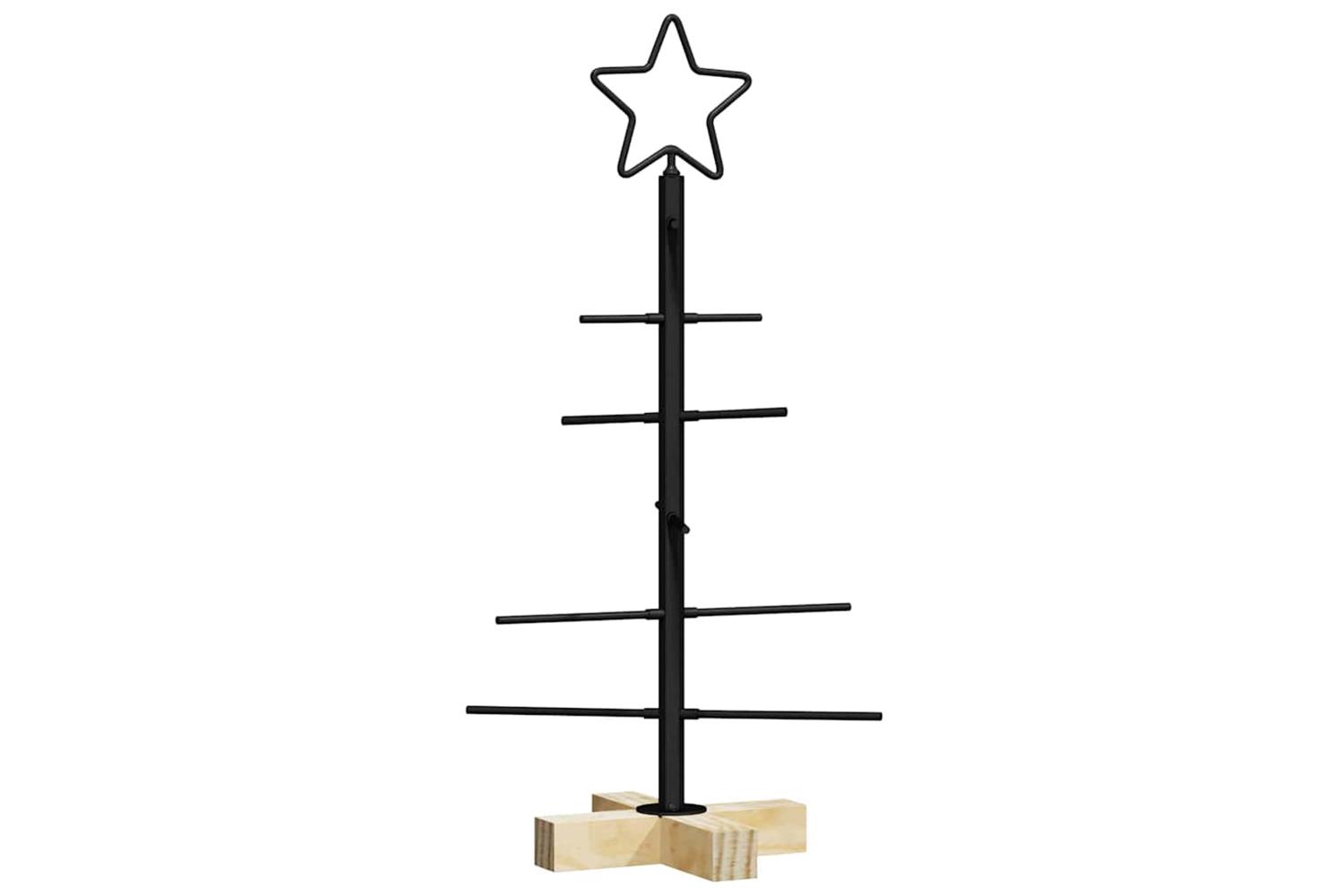 Vidaxl Metal Christmas Tree With Stand Black 60 Cm Powder-coated Steel