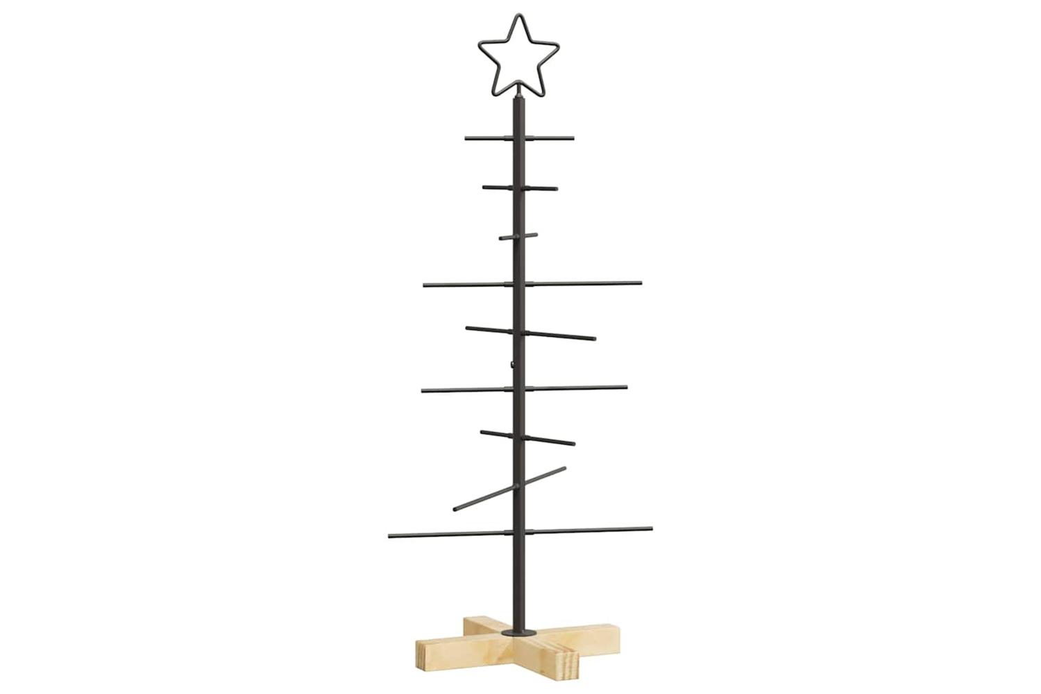 Vidaxl Metal Christmas Tree With Stand Black 90 Cm Powder-coated Steel