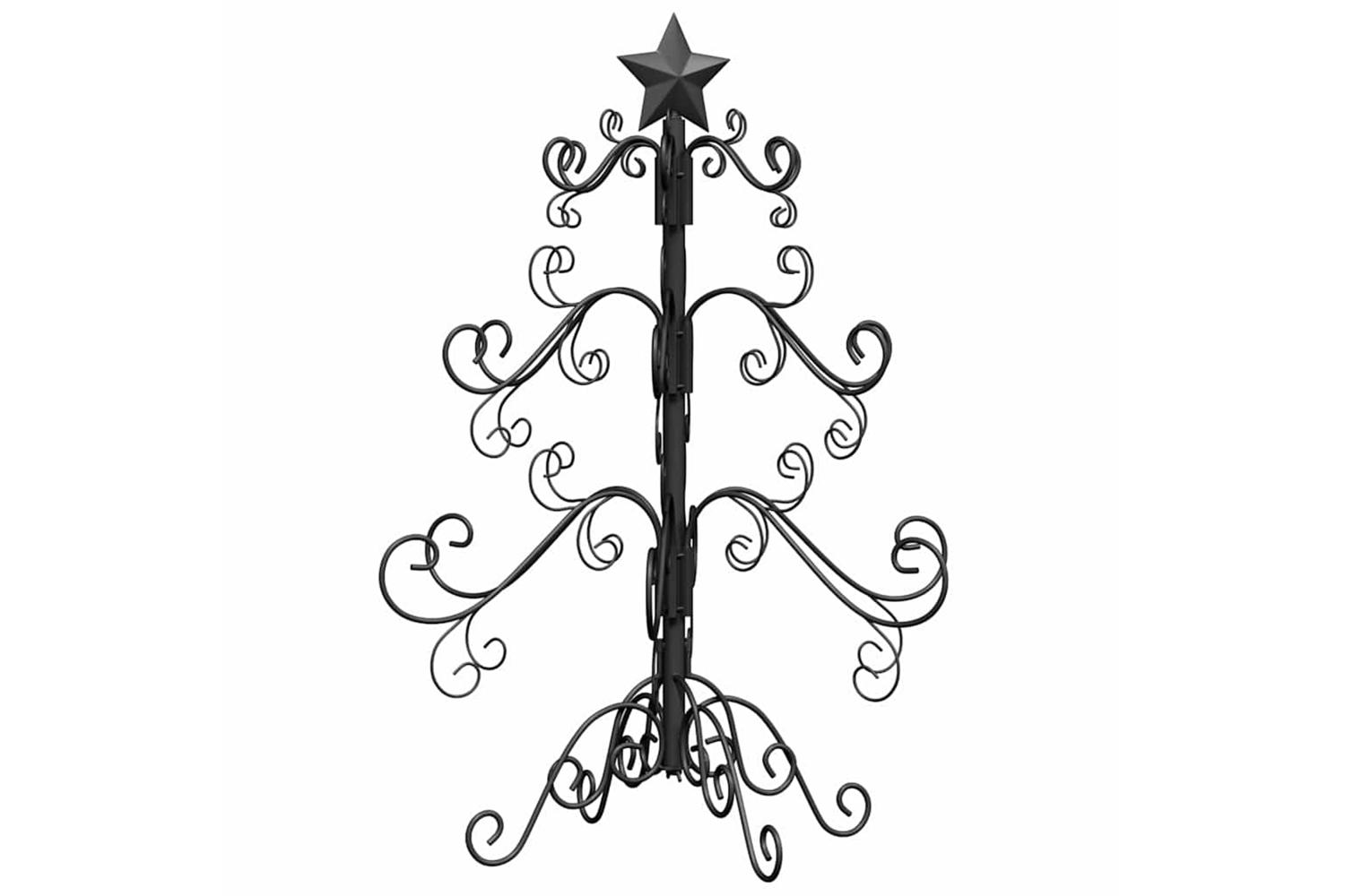Vidaxl Metal Christmas Tree With Stand Black 60 Cm Powder-coated Steel