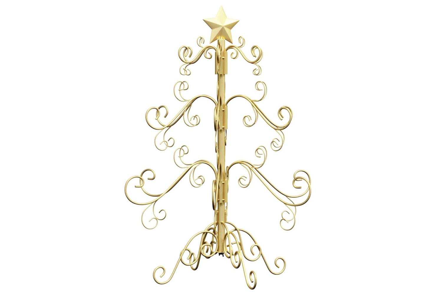 Vidaxl Metal Christmas Tree With Stand Gold 60 Cm Powder-coated Steel