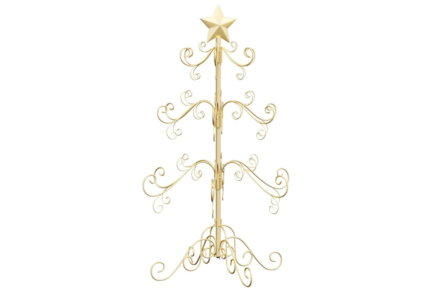 Vidaxl Metal Christmas Tree With Stand Gold 90 Cm Powder-coated Steel