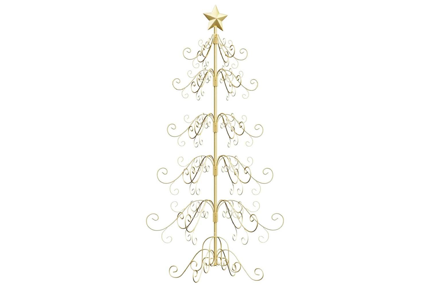 Vidaxl Metal Christmas Tree With Stand Gold 150 Cm Powder-coated Steel