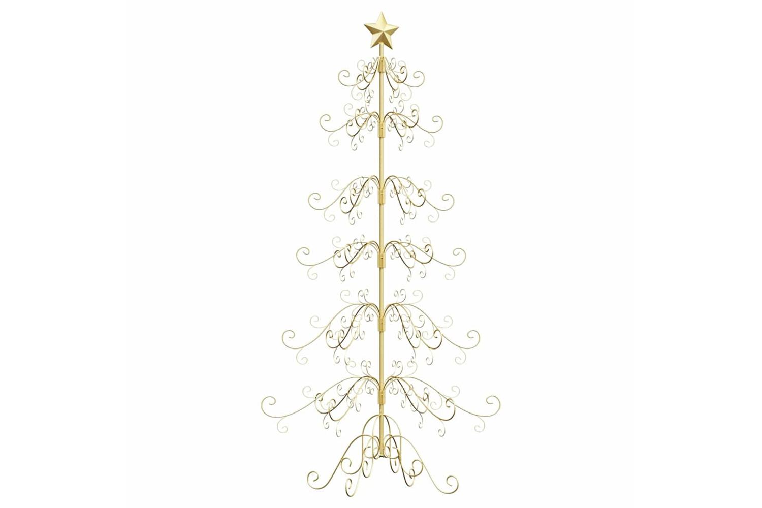 Vidaxl Metal Christmas Tree With Stand Gold 215 Cm Powder-coated Steel