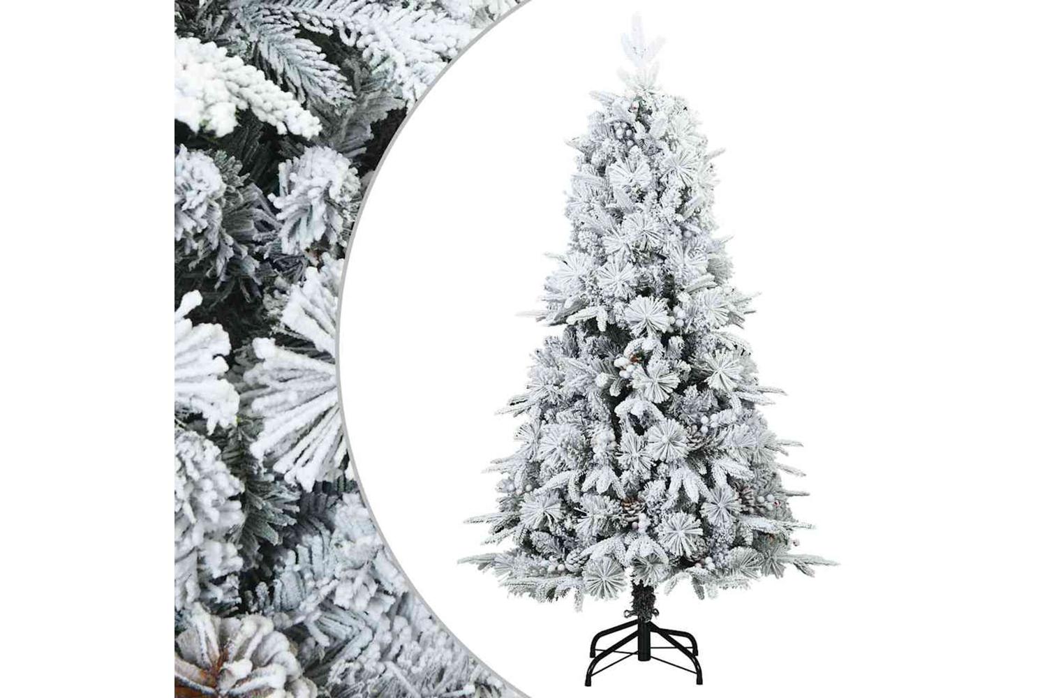 Vidaxl Artificial Hinged Christmas Tree Snow Flocked White 150 Cm