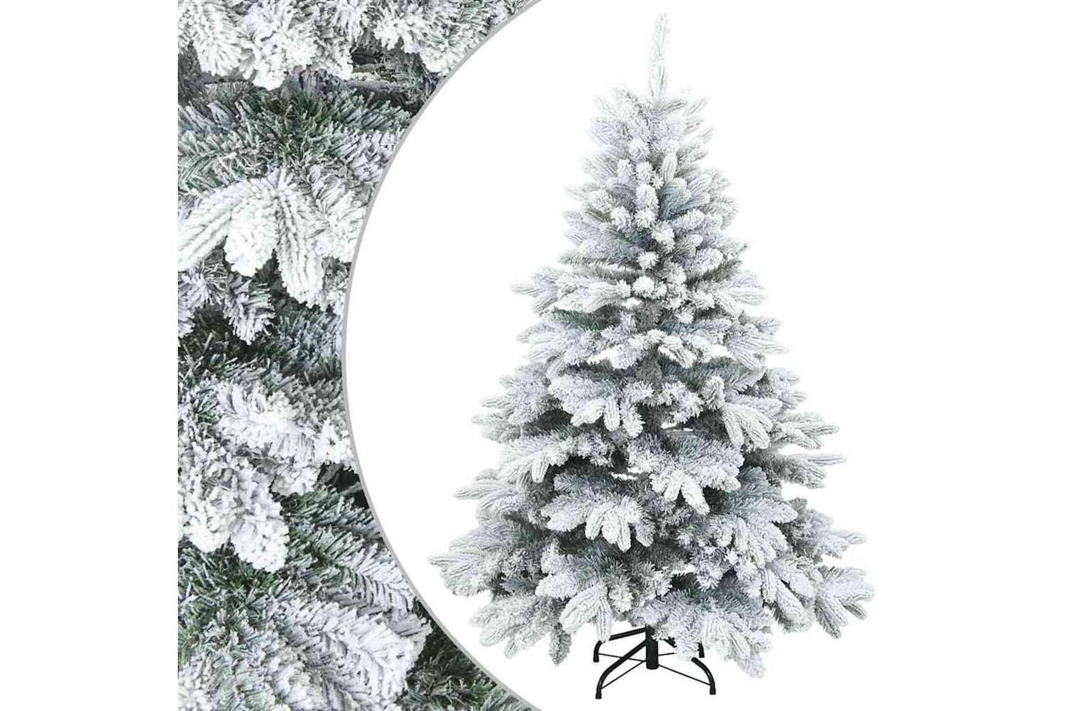 Vidaxl Artificial Hinged Christmas Tree Snow Flocked White 150 Cm