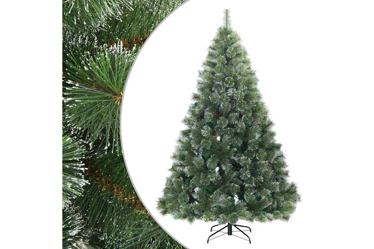 Vidaxl Artificial Hinged Christmas Tree Snow Flocked White 210 Cm