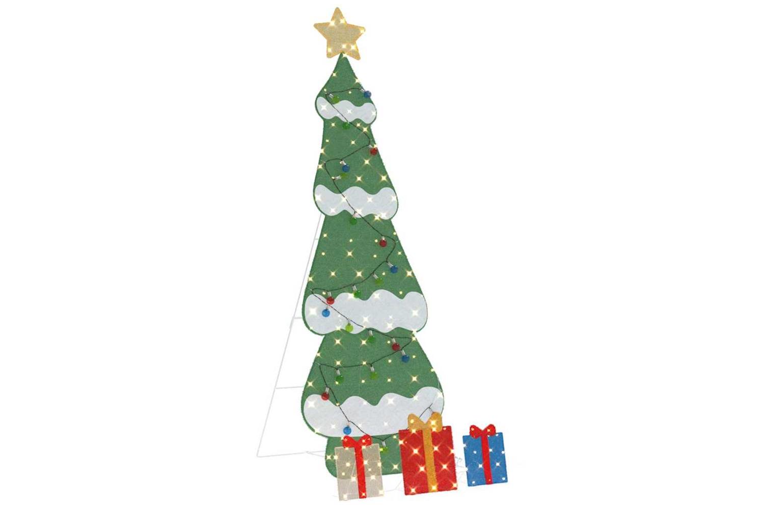 Vidaxl Lighted Christmas Tree With 3 Gift Boxes 2d Warm White 210 Cm