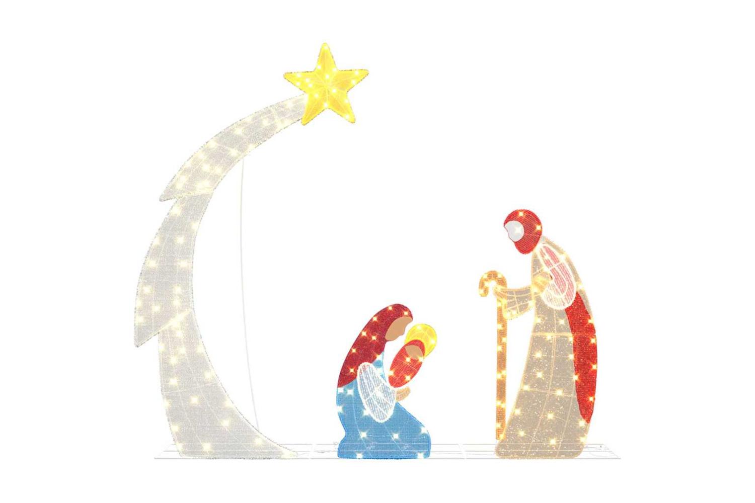 Vidaxl Nativity Scene Warm White 149 X32 X 1275 Cm Polyester