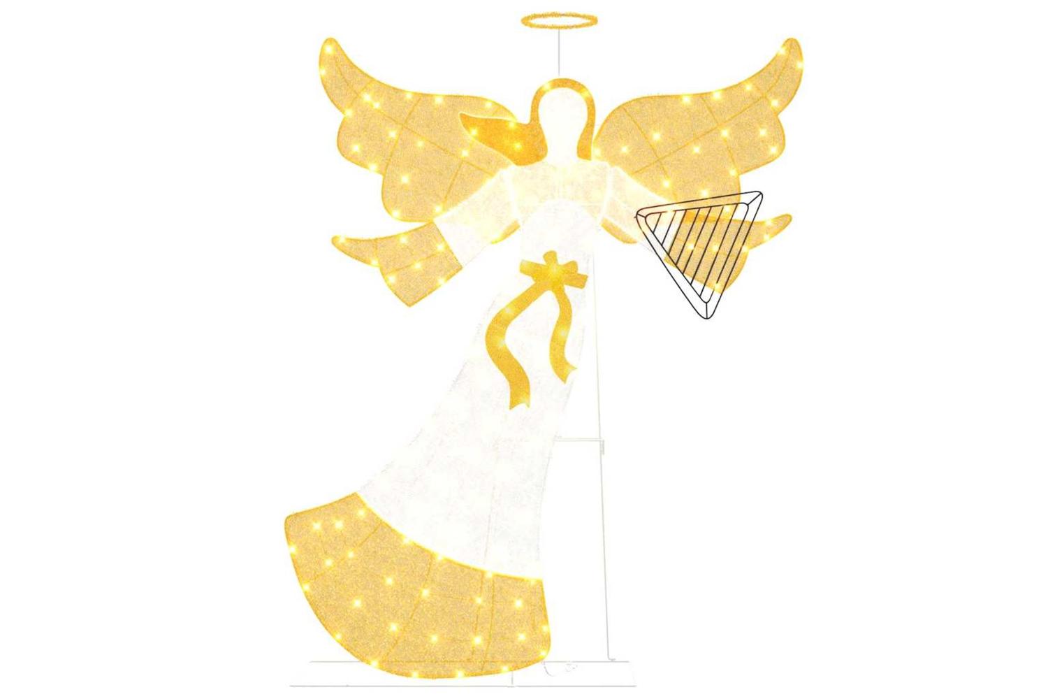 Vidaxl Lighted Angle Warm White 116 X 29 X 1585 Cm Polyester