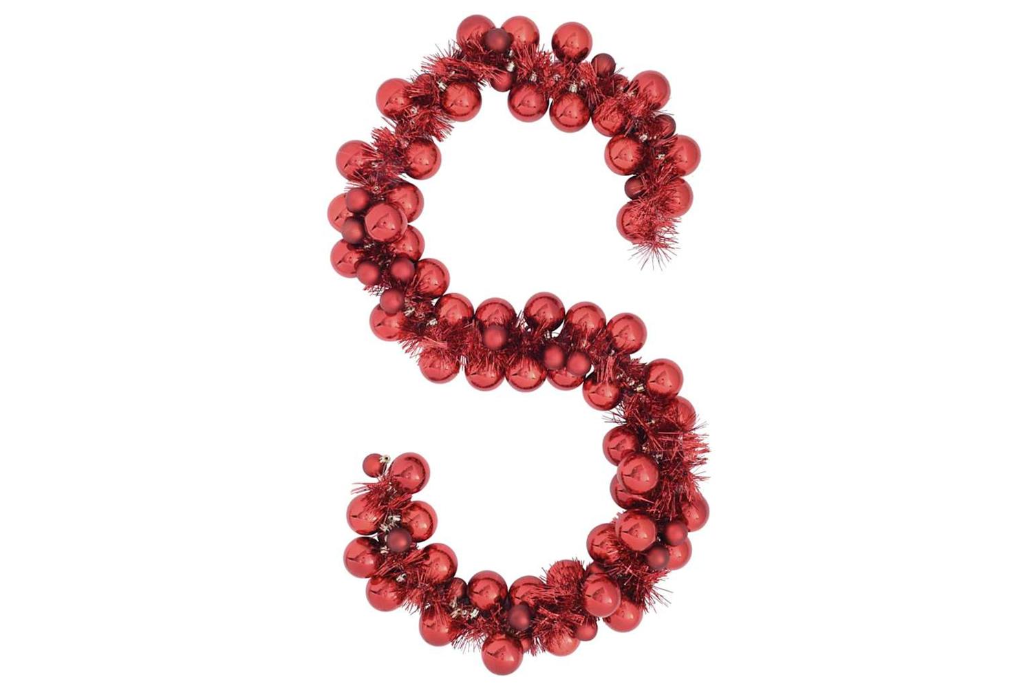 Vidaxl Christmas Ball Garland Red 186 Cm Polystyrene