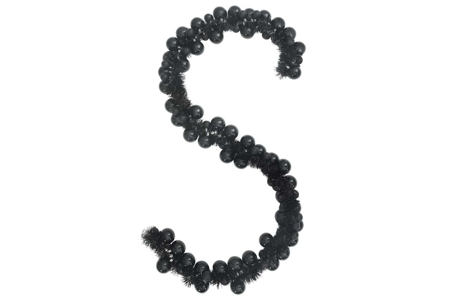 Vidaxl Christmas Ball Garland Black 186 Cm Polystyrene