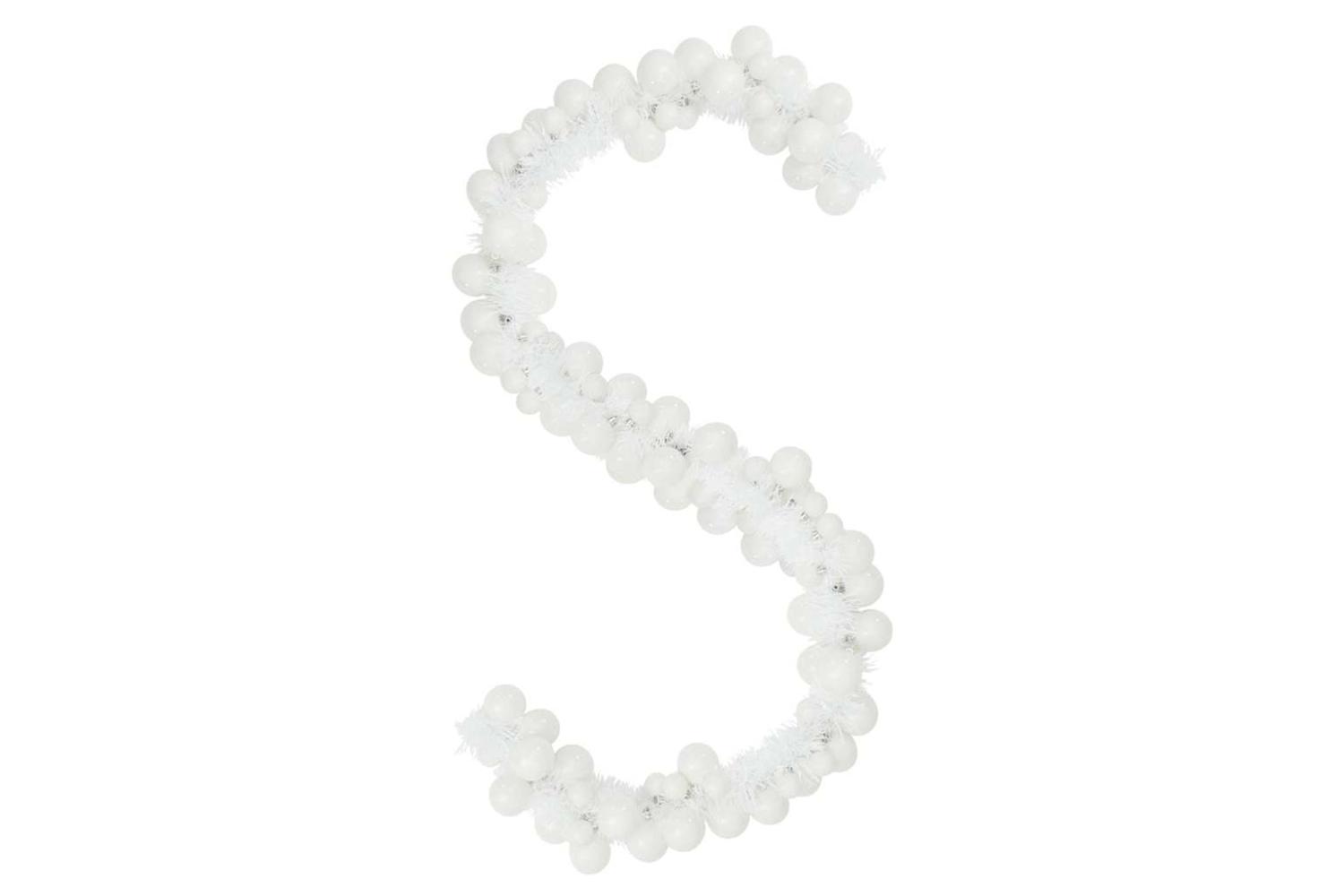 Vidaxl Christmas Ball Garland White 186 Cm Polystyrene