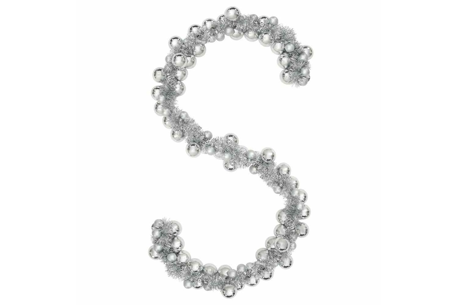 Vidaxl Christmas Ball Garland Silver 186 Cm Polystyrene