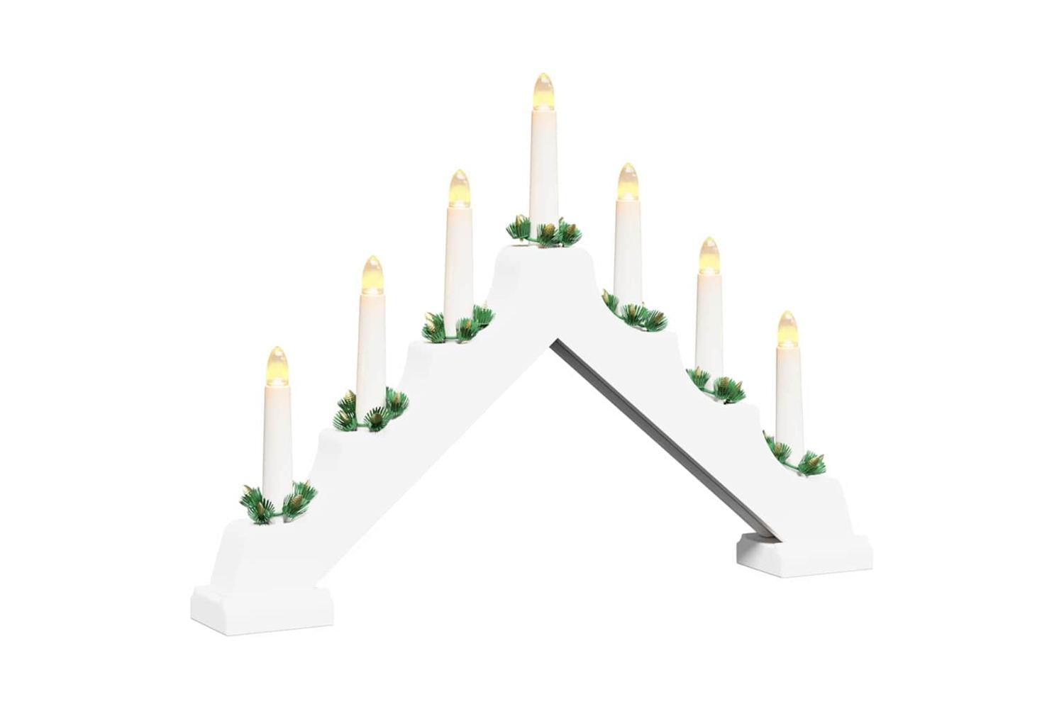Vidaxl Christmas Candle Bridge White 395 X 5 X 29 Cm Solid Pine Wood