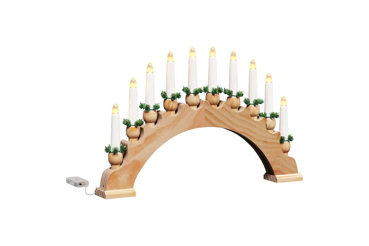 Vidaxl Christmas Candle Arch With 10 Led Candles Brown 47 X 5 X 29 Cm