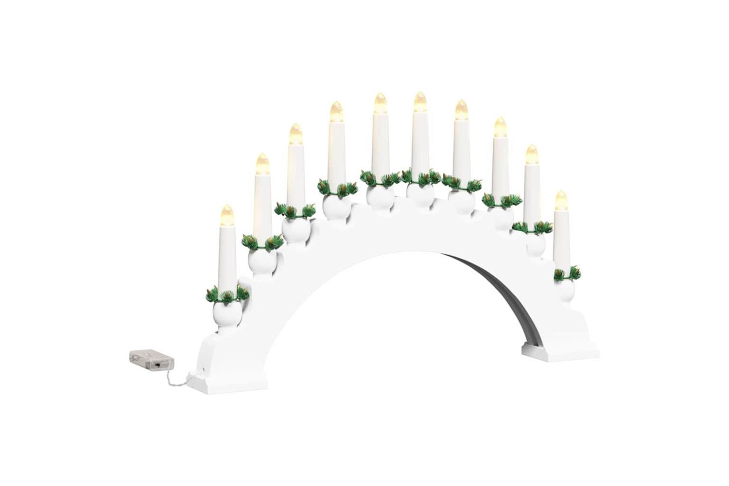 Vidaxl Christmas Candle Arch With 10 Led Candles White 47 X 5 X 29 Cm