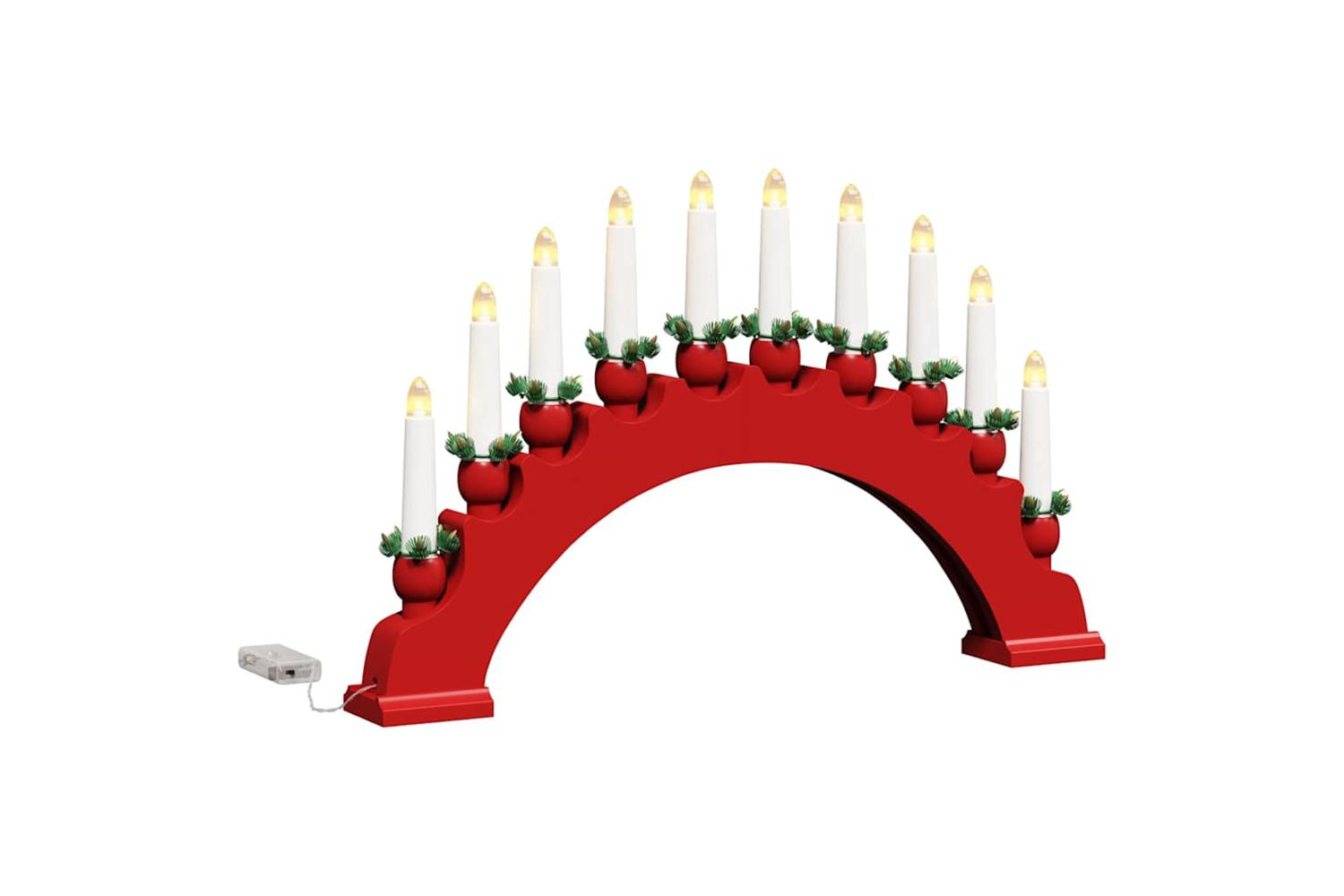 Vidaxl Christmas Candle Arch With 10 Led Candles Red 47 X 5 X 29 Cm