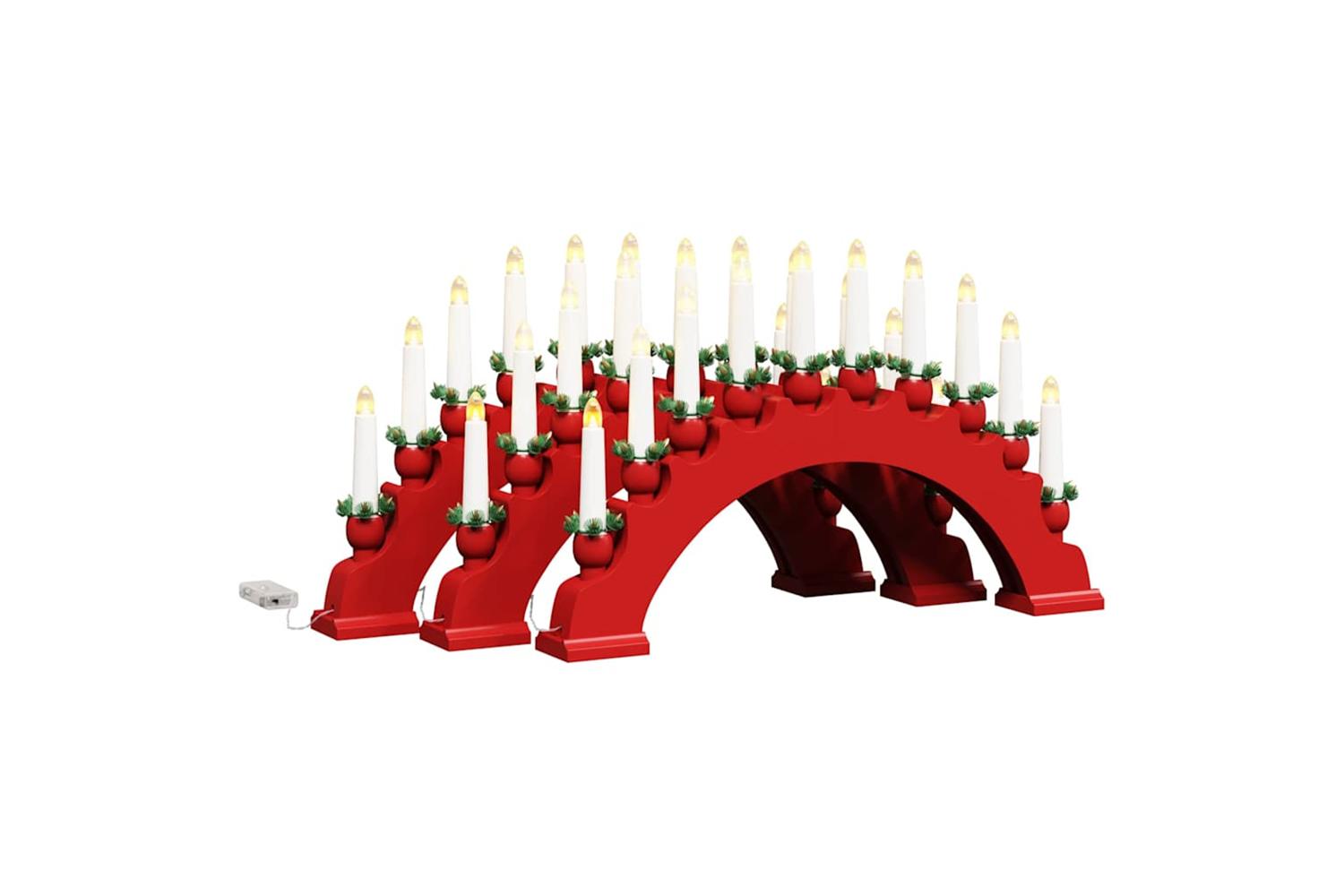 Vidaxl Christmas Candle Arch With 10 Led Candles 3 Pcs Red