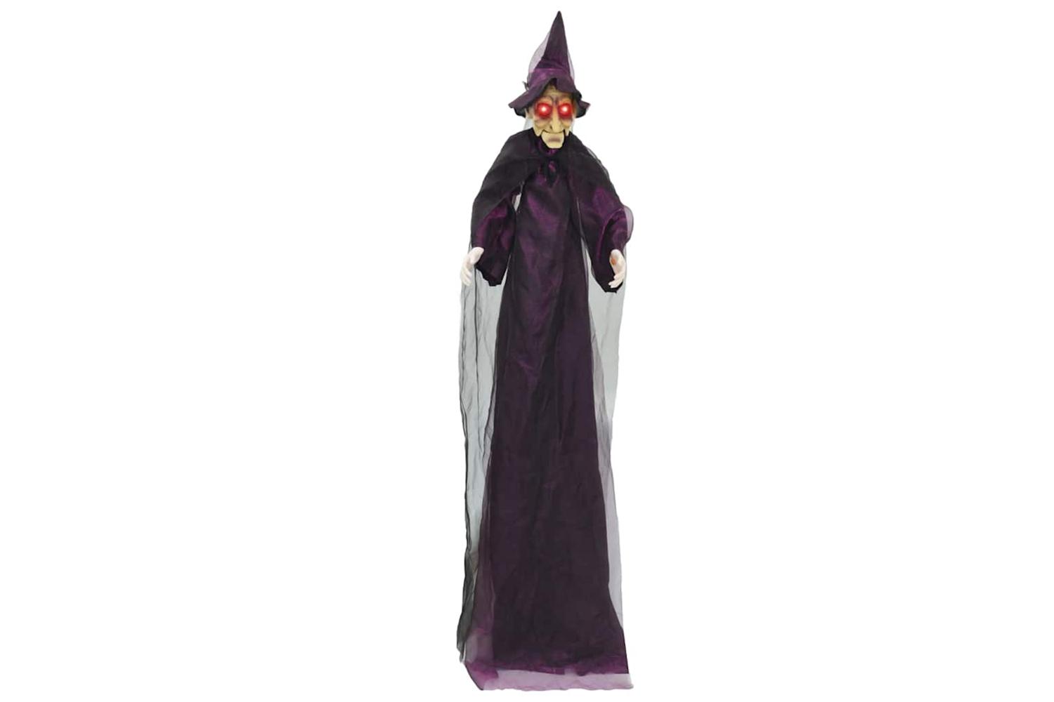 Vidaxl Halloween Talking Witch Purple 216 X 125 Cm Polyester