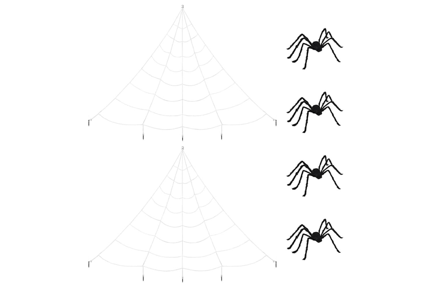 Vidaxl Halloween Spider Decoration With Webs 4 Pcs Black White 150 Cm