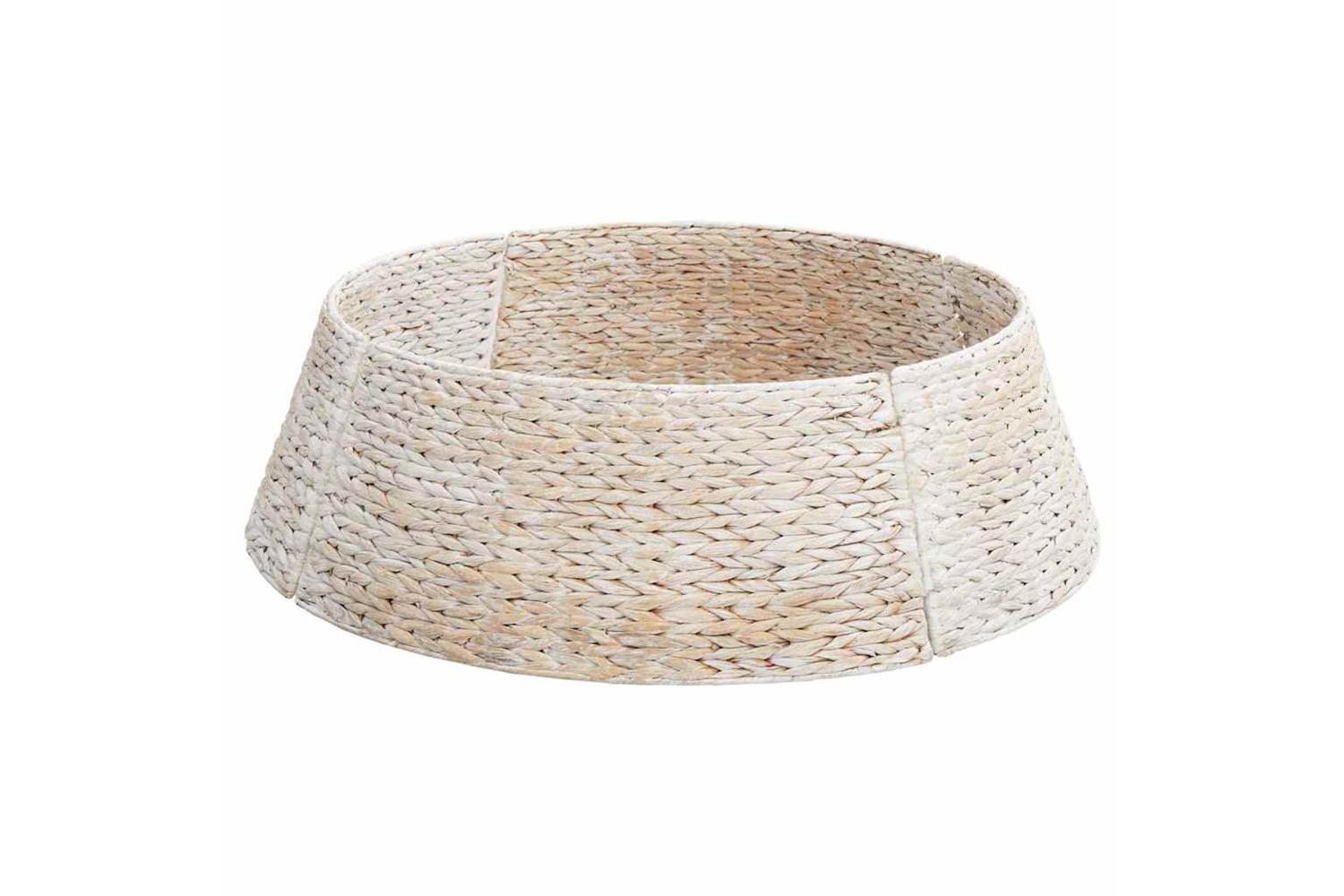 Vidaxl Christmas Tree Collar White 90 X 90 X 28 Cm Water Hyacinth