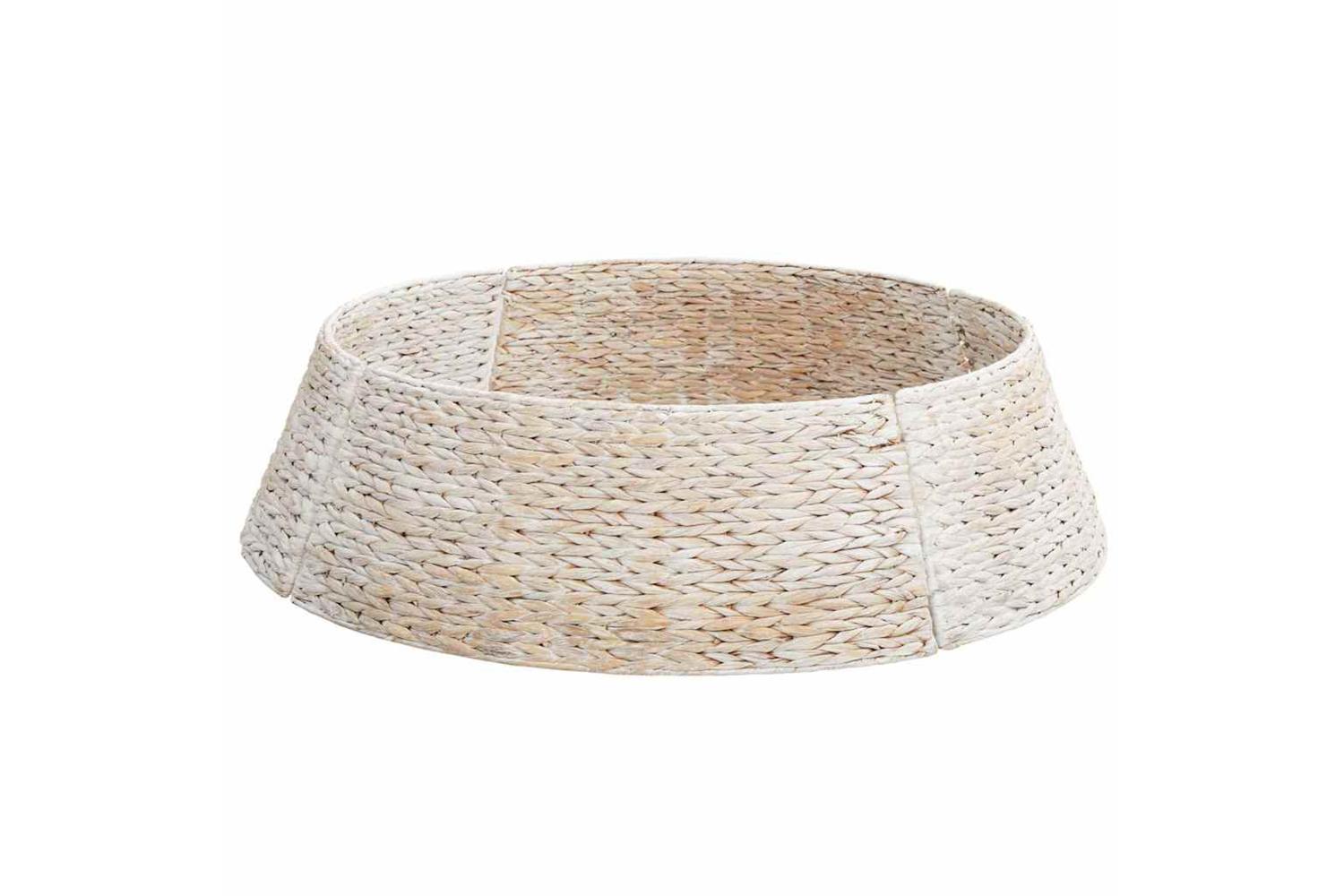 Vidaxl Christmas Tree Collar White 105 X 105 X 28 Cm Water Hyacinth