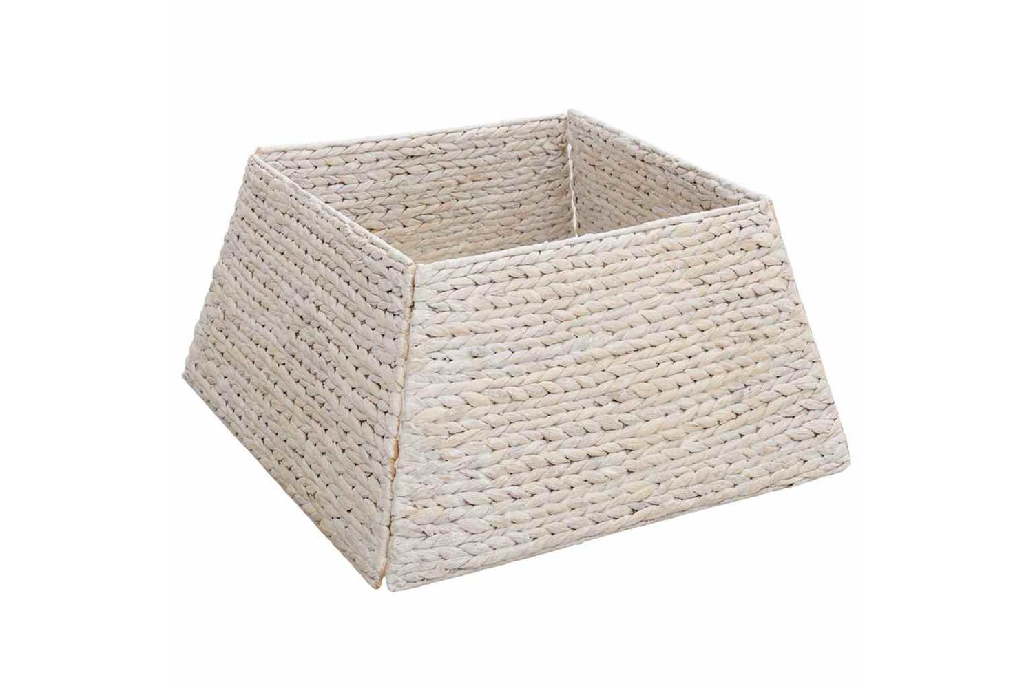 Vidaxl Christmas Tree Collar White 50 X 50 X 25 Cm Water Hyacinth