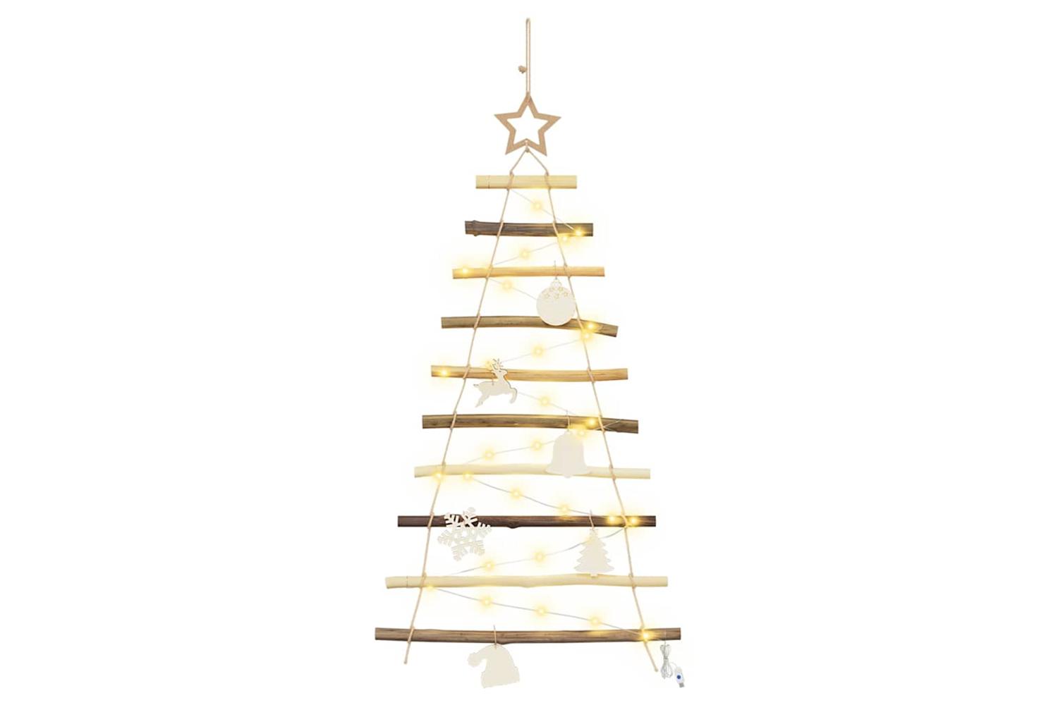 Vidaxl Christmas Tree With 30 Leds Natural 90 Cm Solid Ash Wood
