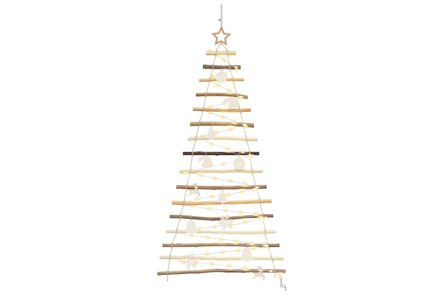 Vidaxl Christmas Tree With 50 Leds Natural 120 Cm Solid Ash Wood