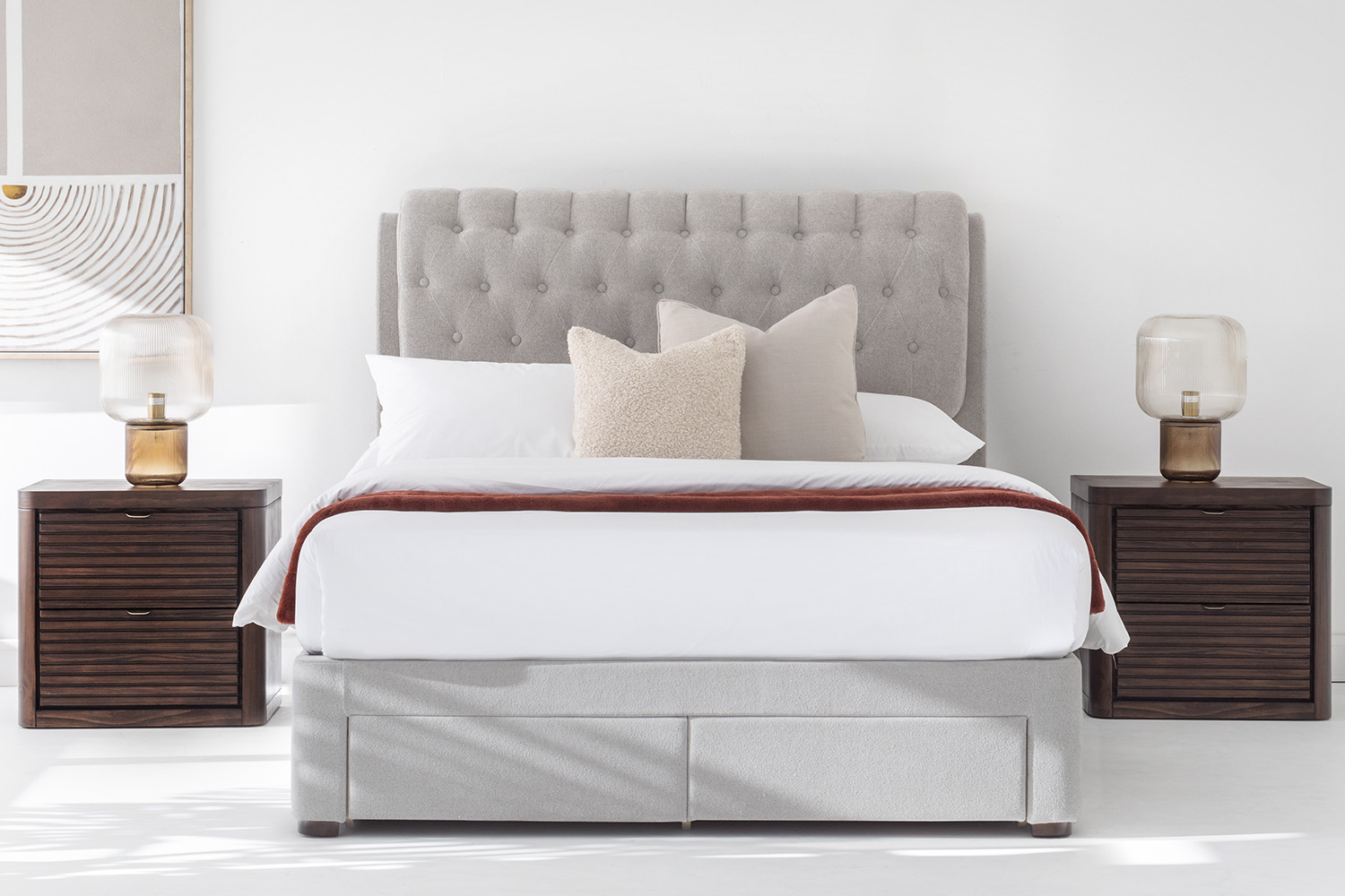 Duval Regency Bed Frame with 4 Drawers | Super King | 6ft | Oyster