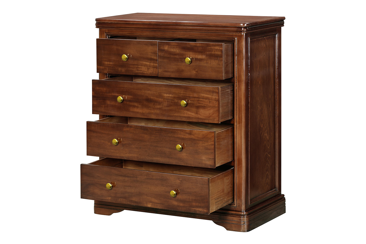 Deauville Chest of Drawer | 2 + 3 Drawer | Brown