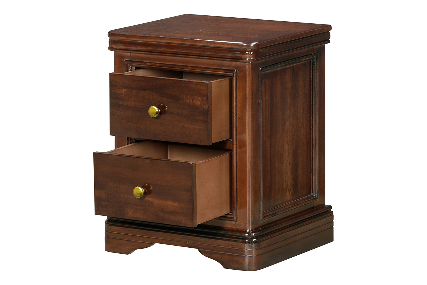 Deauville Bedside Locker | 2 Drawer | Brown