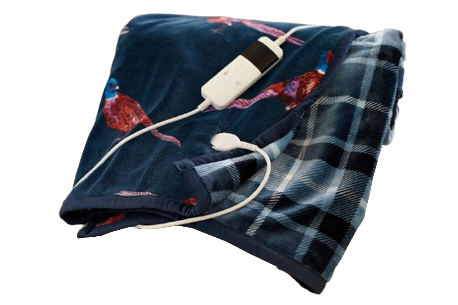 Pheasant Heated Throw | Navy | 140 x 180 cm