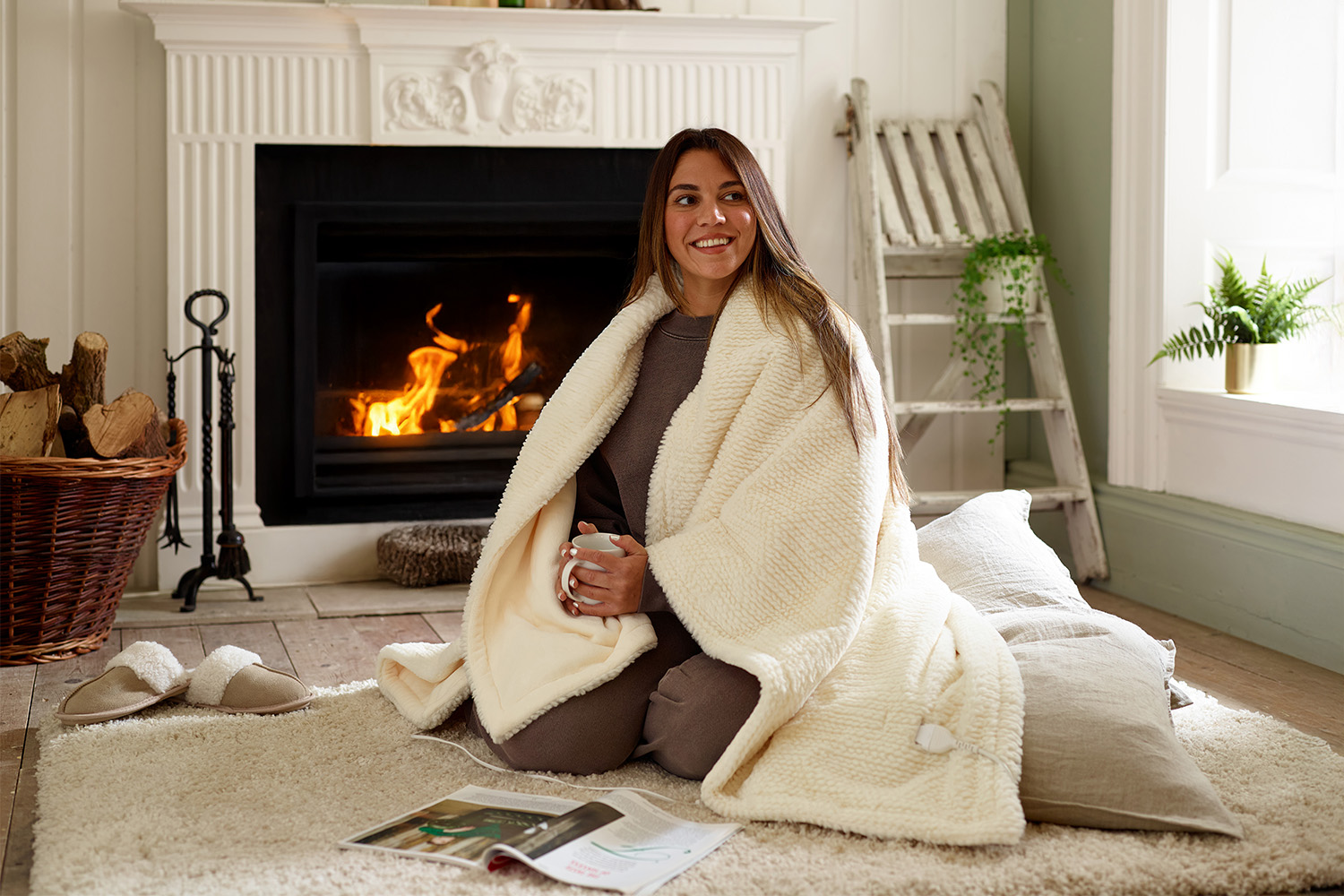 Sandringham Heated Throw | Cream | 130 x 170 cm