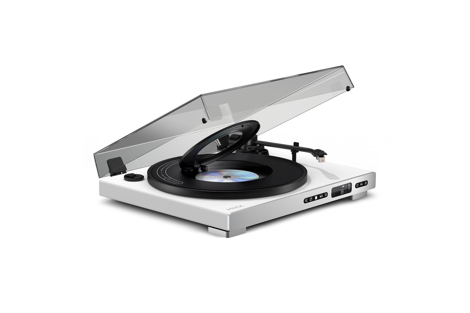 Mixx Analog Plus 2-in-1 CD/Record Player with Bluetooth | White | MRRP-85-WH-583