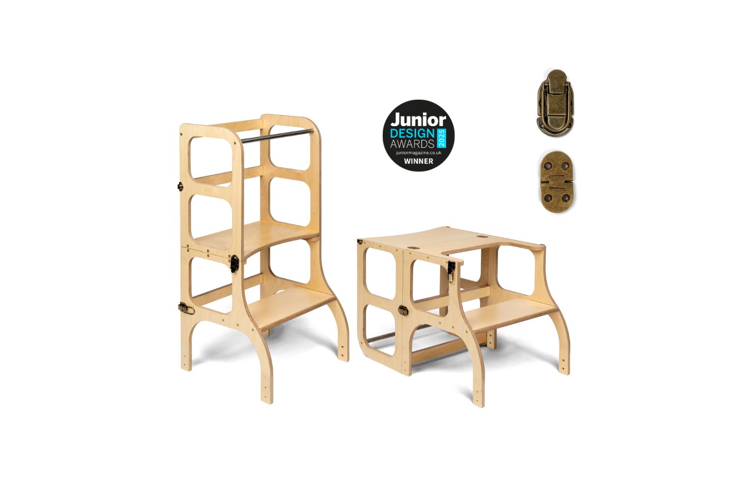 Ette Tete Helper Tower Stepnsit Wooden Brass Clasps | Helper Tower | Baltic Birch Plywood