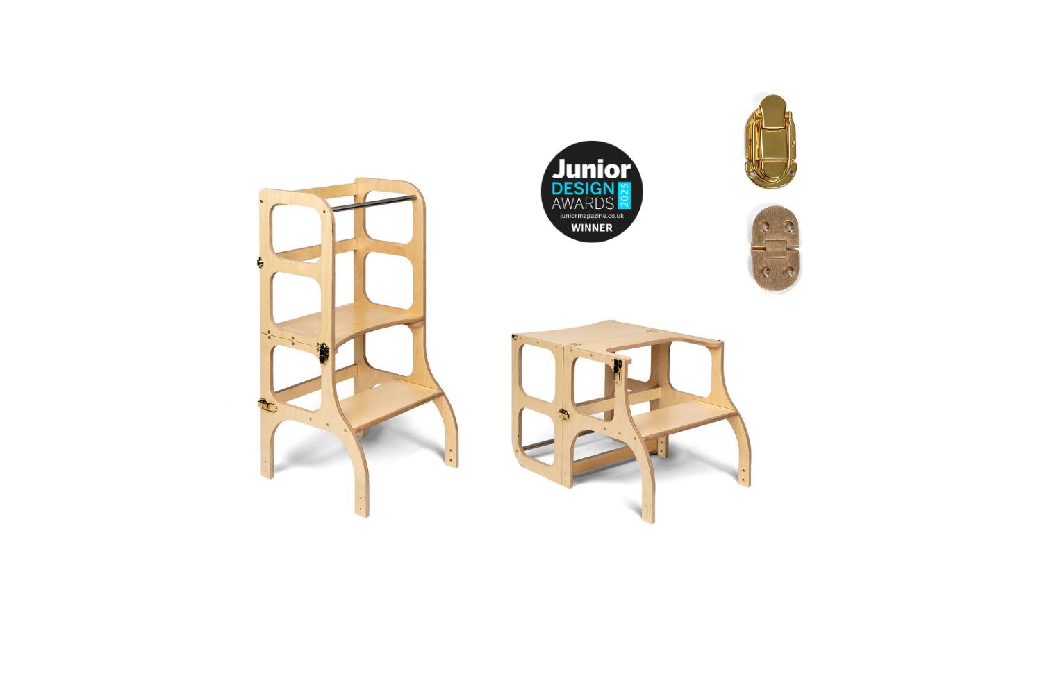 Ette Tete Helper Tower Stepnsit | Helper Tower | Wooden | Gold Clasps | Extra Support