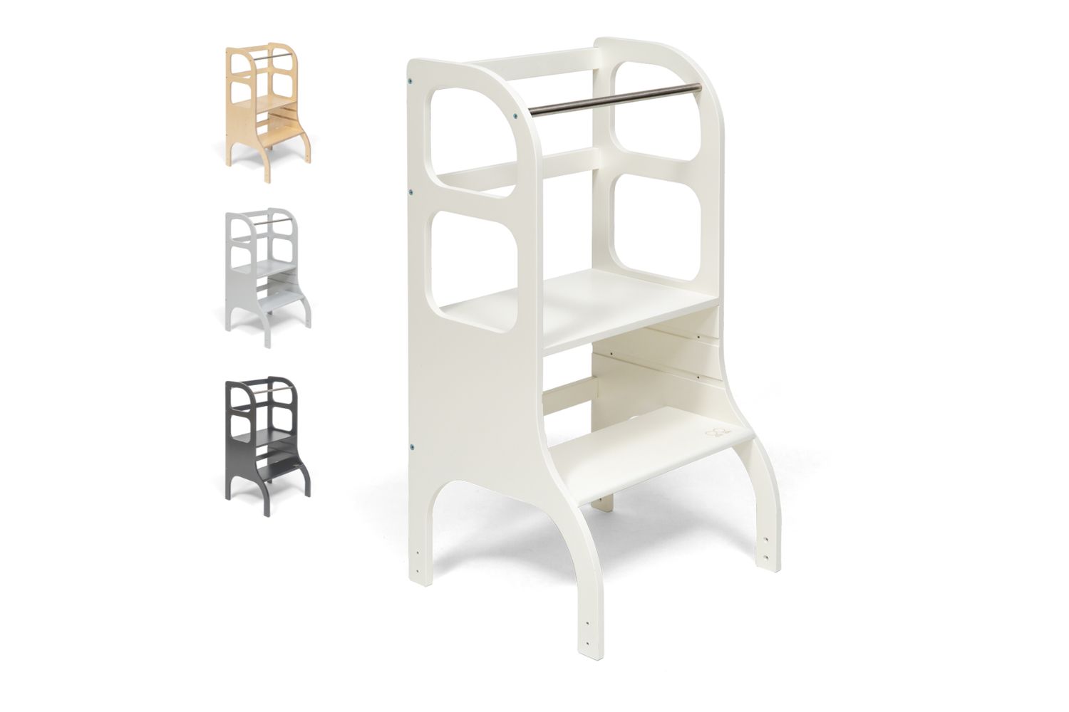 Ette Tete Adjustable Helper Tower Step Up White | Helper Tower | Wood | Adjustable Height