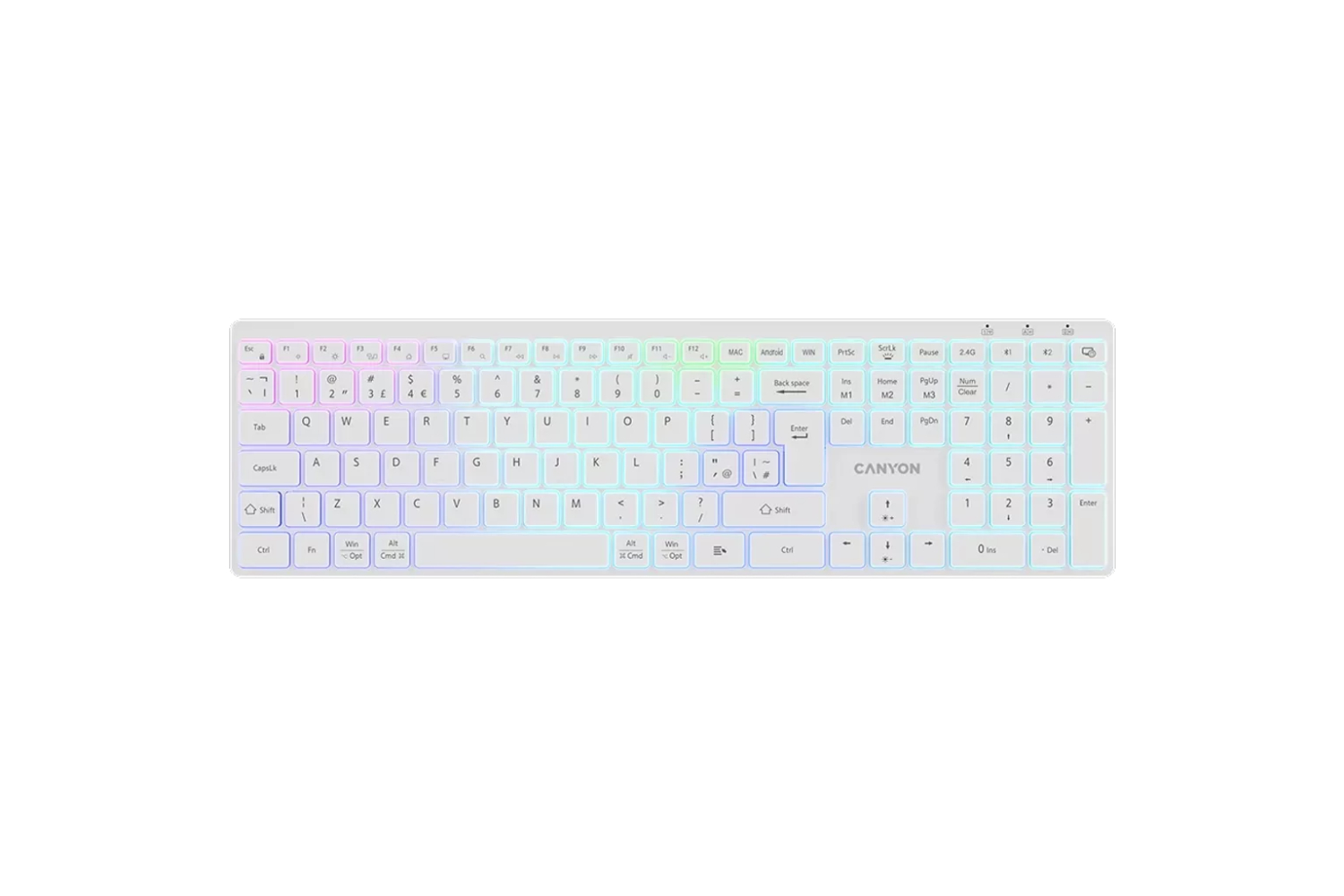Canyon RGB Wireless Keyboard | White